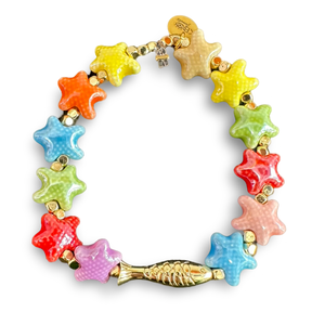 Beads lucky fish bracelet multicolor stars