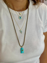 Load image into Gallery viewer, Lucky Chai midi necklace baby blue