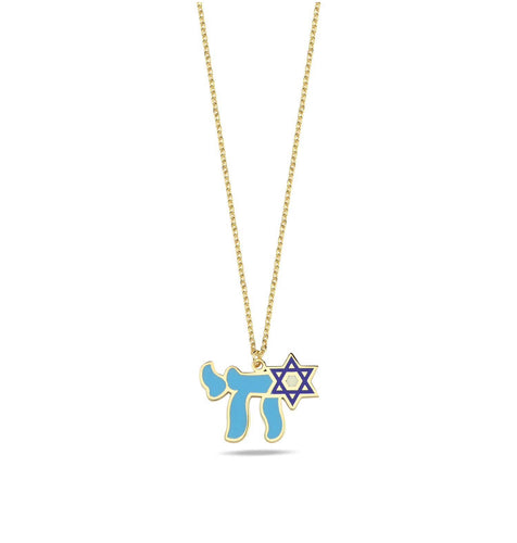 Lucky חי CHAI necklace star blue