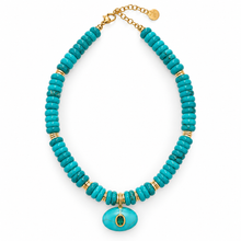 Load image into Gallery viewer, Lucky eye beads necklace turquoise