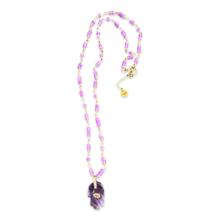Load image into Gallery viewer, Necklace lucky hamsa purple