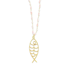 Load image into Gallery viewer, Lucky giant fish beads necklace pink