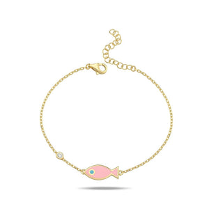 Lucky fish bracelet color pink
