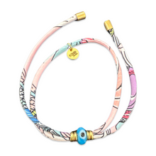 Load image into Gallery viewer, Silk bracelet with lucky eye PINK