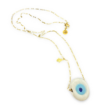 Load image into Gallery viewer, Necklace lucky eye Santorini white