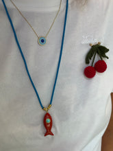 Load image into Gallery viewer, Capri fish lace necklace red coral