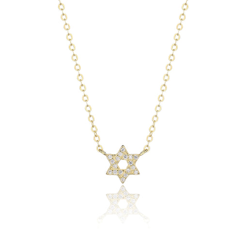 Maghen David necklace diam gold mini
