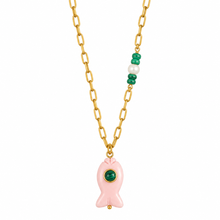 Load image into Gallery viewer, Capri fish necklace small pink coral