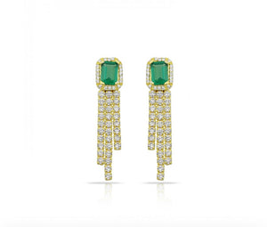 Green stone tennis earrings