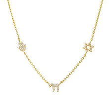 Load image into Gallery viewer, Lucky 3 charms necklace diam