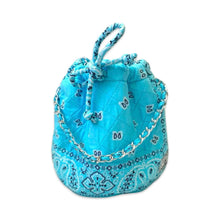 Load image into Gallery viewer, Bandana bucket bag baby blue
