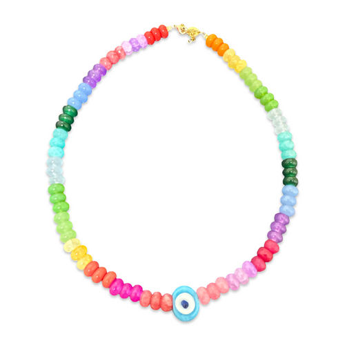 Greek Eye beads necklace rainbow