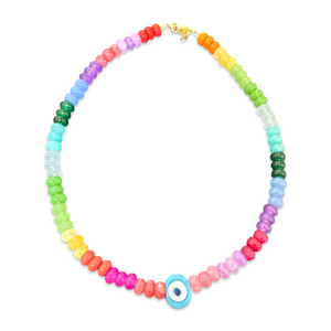 Greek Eye beads necklace rainbow