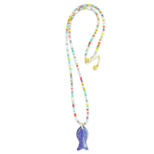 Load image into Gallery viewer, Colorful lucky fish necklace blue