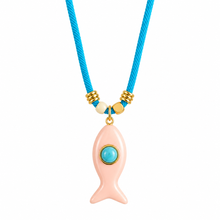 Load image into Gallery viewer, Capri fish lace necklace pink coral