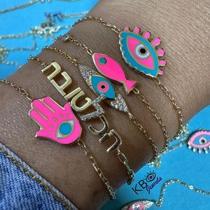 Lucky fish bracelet color baby blue