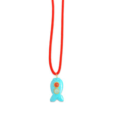 Load image into Gallery viewer, Capri fish lace necklace medium turquoise