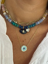 Load image into Gallery viewer, Lucky round eye necklace baby blue