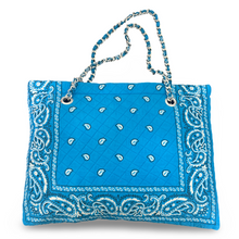 Load image into Gallery viewer, Bandana book bag turquoise blue