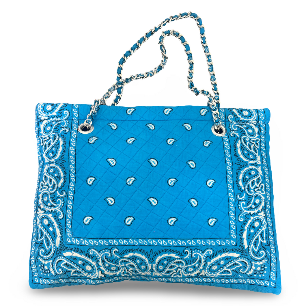 Bandana book bag turquoise blue