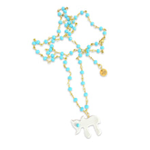 Load image into Gallery viewer, Lucky חי necklace white coral stone