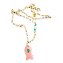 Load image into Gallery viewer, Capri fish necklace small pink coral