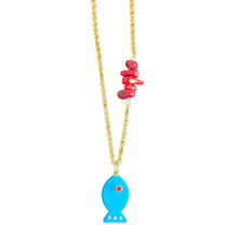 Load image into Gallery viewer, Amalfi lucky fish necklace turquoise