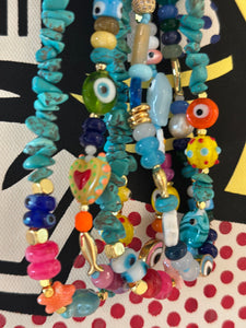 Lucky turquoise beads necklace