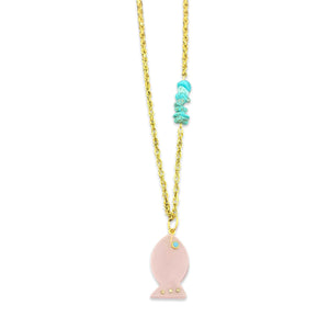 Amalfi lucky fish necklace pink quartz