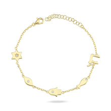 Load image into Gallery viewer, Lucky 5 charms bracelet goldie