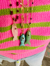 Load image into Gallery viewer, Sorrento long fish necklace green