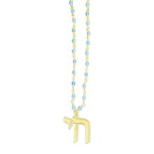 Load image into Gallery viewer, Lucky חי CHAI beads necklace long