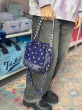 Load image into Gallery viewer, Bandana mini bucket bag navy