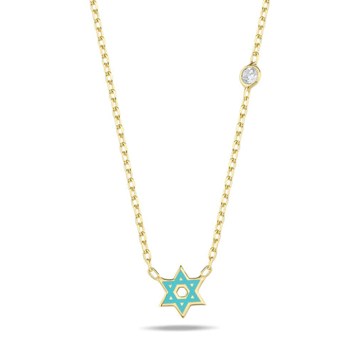 Maghen David necklace mini turquoise