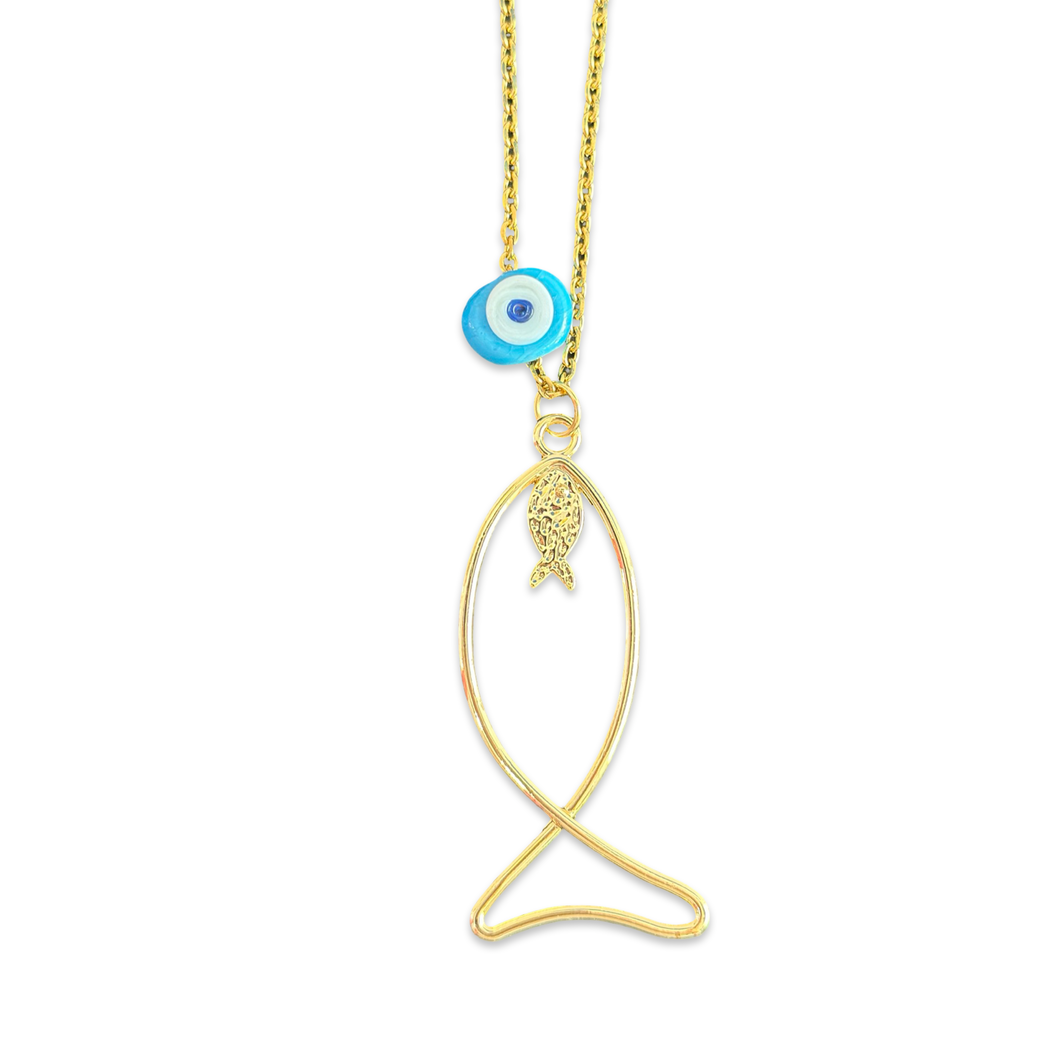 Lucky giant fish beads necklace
