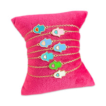 Load image into Gallery viewer, Lucky small Hamsa heart bracelet