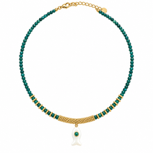 Load image into Gallery viewer, Capri fish necklace mini green white