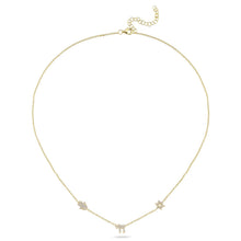 Load image into Gallery viewer, Lucky 3 charms necklace diam gold