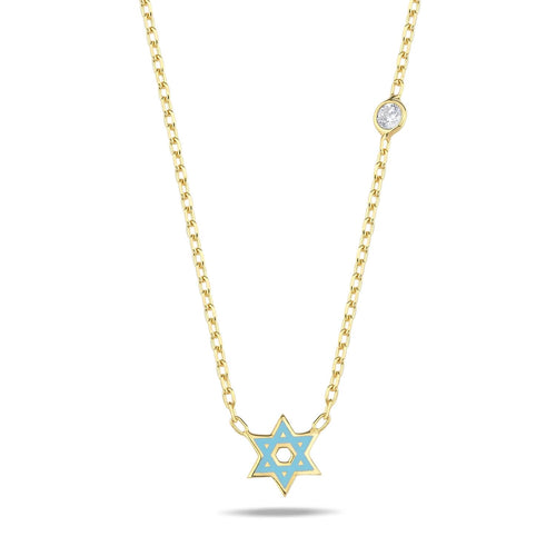 Maghen David necklace mini baby blue