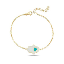 Load image into Gallery viewer, Lucky Hamsa bracelet white