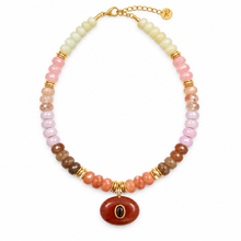 Load image into Gallery viewer, Lucky eye beads necklace brown