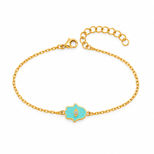 Load image into Gallery viewer, Lucky Hamsa Eye bracelet turquoise