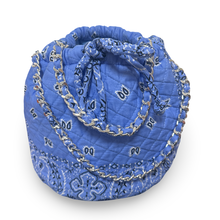 Load image into Gallery viewer, Bandana bucket bag blue jeans