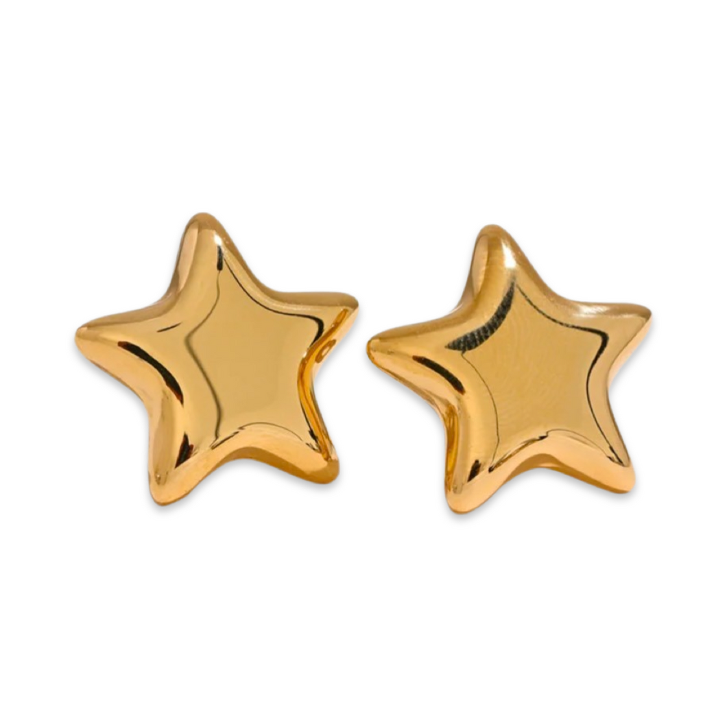 Maxi stars earrings gold