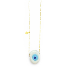 Load image into Gallery viewer, Necklace lucky eye Santorini white