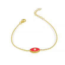 Load image into Gallery viewer, Lucky eye bracelet fuxia white