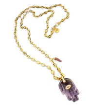 Load image into Gallery viewer, Necklace lucky hamsa Amethist