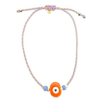 Santorini eye necklace orange