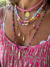 Load image into Gallery viewer, Lucky fish beads necklace pink rainbow