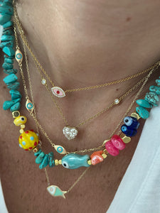 Lucky turquoise beads necklace